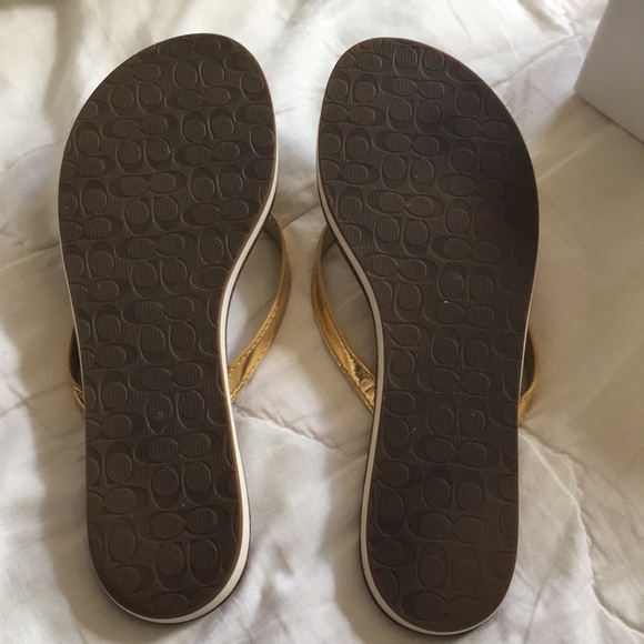 Coach Devlynn Metallic Gold Sandal - Picture 3 of 8